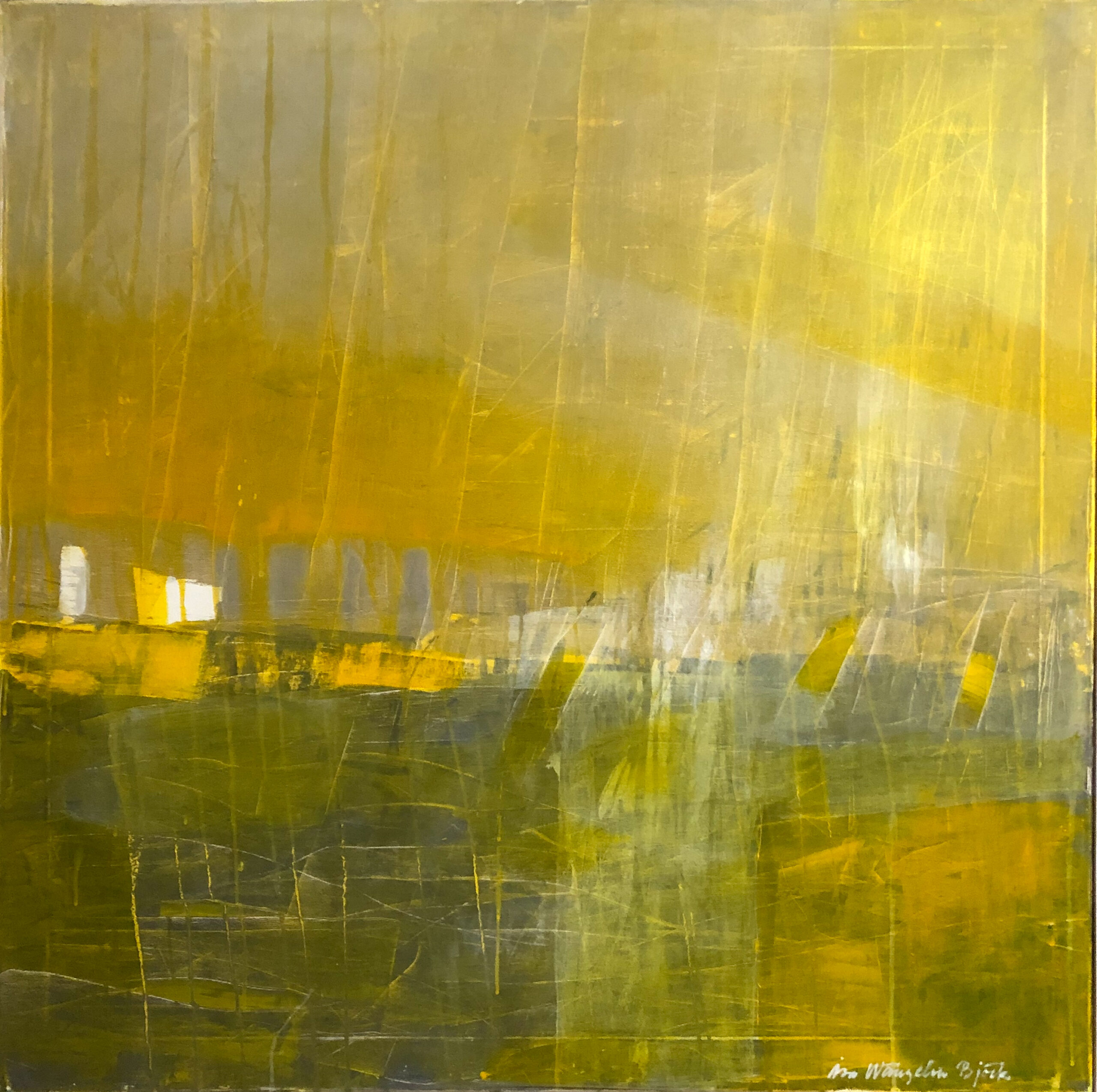 Abstrakt målning i akryl av Åsa Wängelin