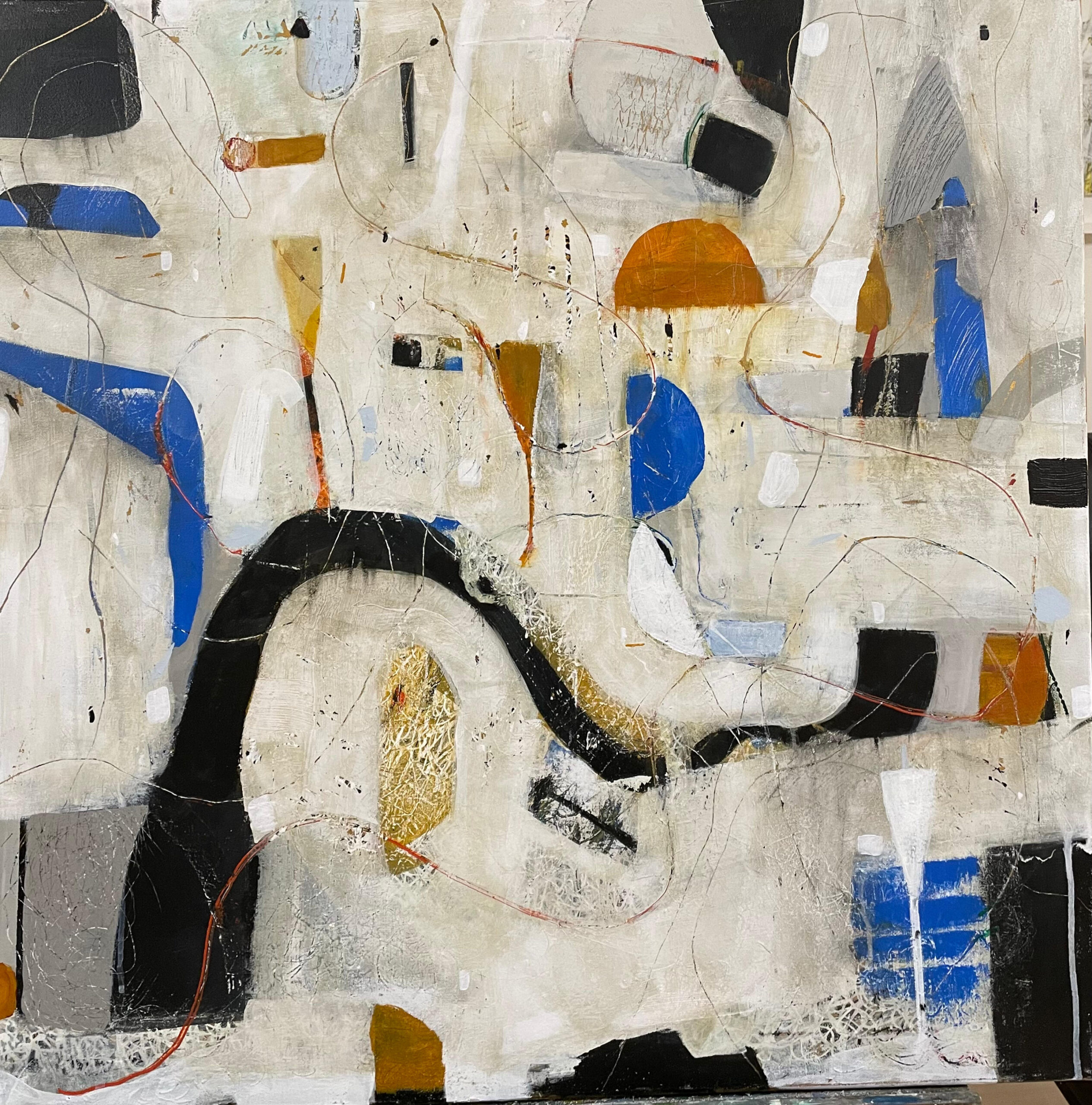 Abstrakt målning i akryl av Åsa Wängelin