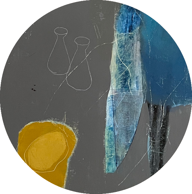 Abstrakt målning i akryl av Åsa Wängelin