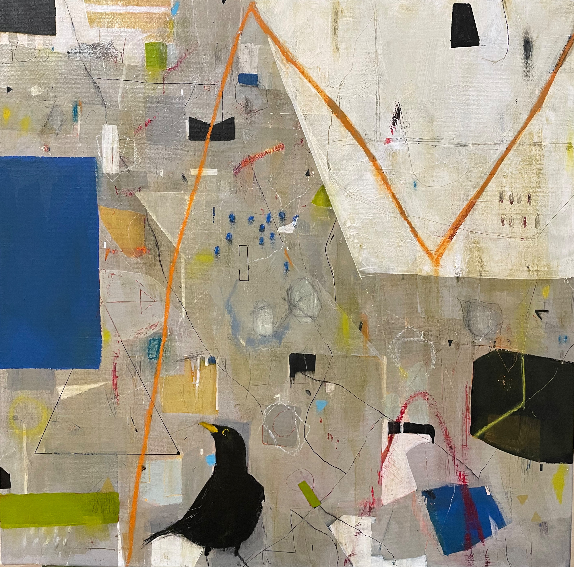 Abstrakt målning i akryl av Åsa Wängelin Björk