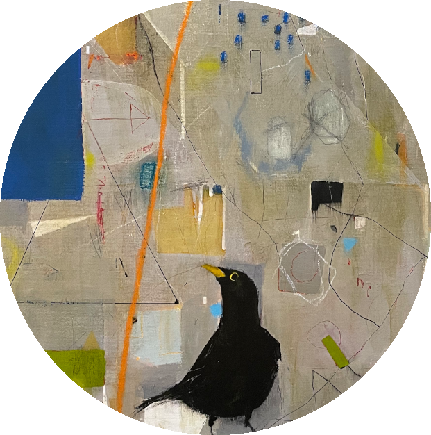 Abstrakt målning i akryl av Åsa Wängelin